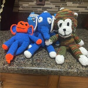 Handmade Crochet Animal Trio NEW